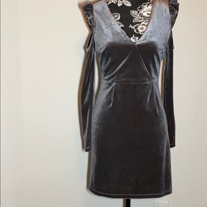 Gianni Bini  grey Faux Velvet dress (New) Sz Small